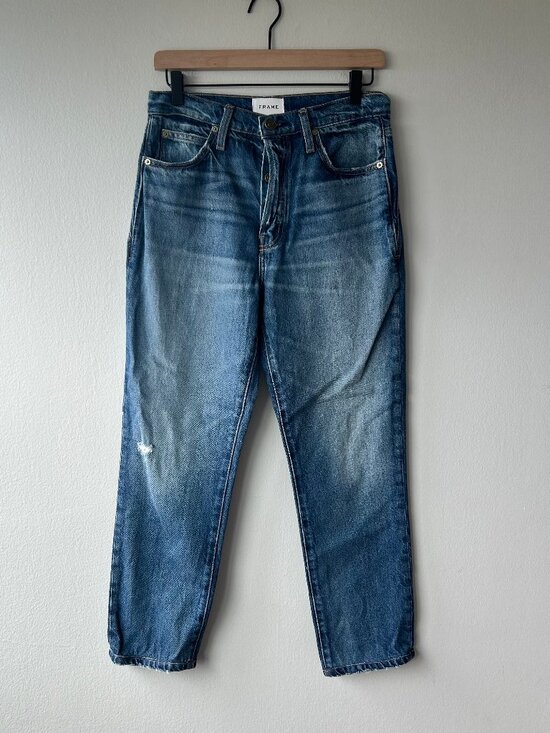 Frame Denim Denim - FRAME Le Mec Malibu Relaxed Boyfriend Jeans 25 Button Fly Raw Hem 100% Cotton